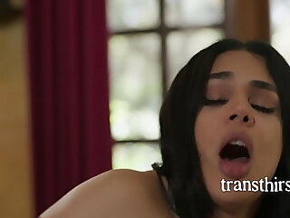 Trans stepdaughter gets rough anal